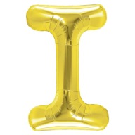 Fóliový balón v tvare písmena I, zlatý, 40 cm