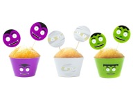 Sada ozdôb na cupcake Monsters, 12 ks