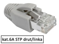 RJ45/8P8C STP zástrčka tienená kat.6A krútená dvojlinka AWG23-26 chvostová spona SOLARIX