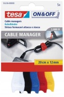 Suchý zips na viazanie káblov 12mm 20cm 5 kusov TESA farba