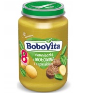 Bobovita Obiadek Dóza zemiakov s hovädzím mäsom a špenátom po 8 mesiacoch 190g