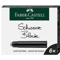 FABER-CASTELL KRÁTKE ATRAMENTOVÉ KAZETY, ČIERNA, 6 KS