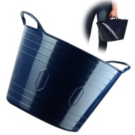 KADAX PLASTOVÝ KOŠÍK NA PRÁDLO, UNIVERZÁLNY, 15L, Štvorhranný, ÚCHYTKY, NÁMORNÍCKA MODRÁ