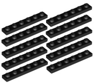 LEGO Plate 1x6 Black/Black (3666/366626) 10ks