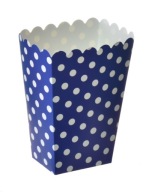 POPCORN PAPIEROVÁ BOX Modro-biely hrášok 0,8L sladkosti 6ks eko