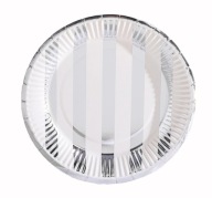 Papierové taniere STRIEBORNÉ PRUHY 23 cm párty