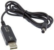 Kábel USB prevodník DC zástrčka 5,5x2,1mm 5V na 12V