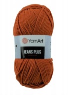 100g bavlnená akrylová priadza Jeans Plus 85 oranžová
