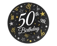 Papierové taniere 50th Birthday Black Gold 6 ks.
