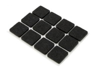 Plstené podložky pod nábytok 20x20 ČIERNA 12 ks