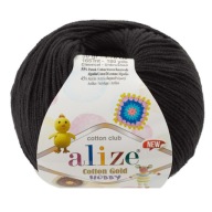 Bavlnená zlatá Hobby priadza - 60 Black Alize 50gr