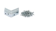 Parkside uholníky / spojky 50x50x15mm 10 kusov + 40 skrutiek