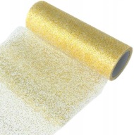 Prijímací behúň, zlatý GLITTER TULLE, v 9m rolke