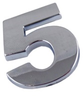 ZNAK ČÍSLO ČÍSLA VEĽKÉ PÍSMENO CHROME 5 PÄŤ R2I03