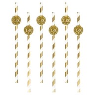 SLAMKY pap. STRIPED gold HOST glitter COMMUNION x6