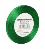 Zelená saténová stuha 6 mm x 32 m WS6-19