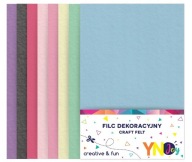 Dekoračná plsť YN Joy, listy A4/8 - pastel
