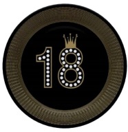 Papierové taniere čierne taniere 18. narodeniny