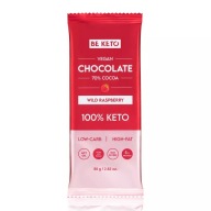 BeKeto Vegan Keto Čokoláda s MCT olejom 80g - Divoká malina