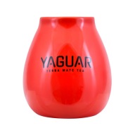 Keramická červená tekvica s logom Yaguar 350 ml