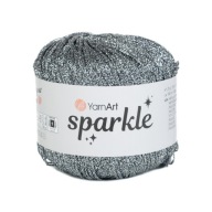25g lesklá, metalická šnúrka YarnArt Sparkle, strieborná 1303