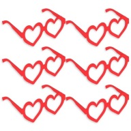 Papierové OKULIARE VALENTÍN zaľúbenci SRDCE SRDCE červené x6
