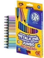 Hrubé metalické ceruzkové pastelky JUMBO Astra 12 ks