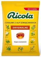 Bylinné cukríky na kašeľ hrdla Ricola čierna baza mäta šalvia 68g