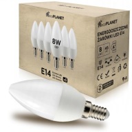 6x E14 LED žiarovka, 8W sviečka, ecoPLANET COLORS