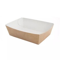 Malé papierové tácky na hranolky, arašidy, syr oscypek, maškrty, 9x6x3 cm, 100 ks.