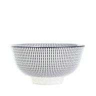 Porcelánová misa NAVIA, čierna, 12 cm, HOMLA, pruhovaná