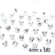 Štrasové kamienky Štrasové kamienky na šitie, Bezfarebné 4mm x 100