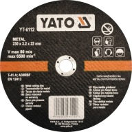 KOVOVÉ REZNÉ KOTÚČE 230x3,2x22 mm YATO