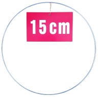 STRIEBORNÝ prsteň/ráfik na lapače snov a makramé, 15 cm