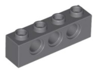 LEGO TECHNIC BEAM 1X4 TMAVO SIVÁ 3701 PRE 2 KS