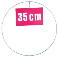 STRIEBORNÝ prsteň/ráfik na lapače snov a makramé, 35 cm