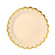 Papierové taniere, oranžová dekorácia, 18 cm