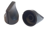 Gombík pre zosilňovač 20mm, čierny plast, skosený, MAT BLACK 6mm