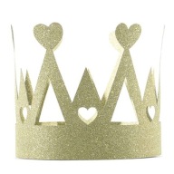 Papierová CROWN GOLD GLITER king QUEEN 1 ks