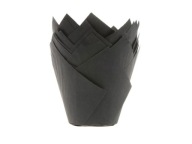 Košíčky na muffiny - tulipánové, čierne, 36 ks.