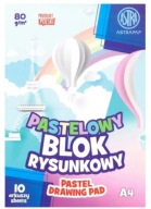 Pastelový blok na kreslenie 80g/m2 A4, 10 listov