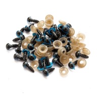 Bezpečnostné oči so závitom a svorkou na hračky Modrý plast 8 mm 20 párov