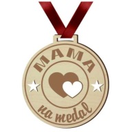 MEDAILA drevená MAMA za medailu STUHA DEŇ MATIEK