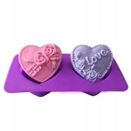 Silikónová forma na sušienky 2 x Heart Love Puding Cupcakes MF-023