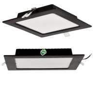 LED stropné svietidlo, zápustné, zápustné, 12W, 1200lm, 4000K, čierne