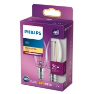 2x E14 PHILIPS LED žiarovka 2W = 25W RETRO FILAMENT