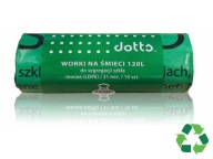 DOTTS vrecia na odpad 120l. LDPE pevný na segregáciu, balenie 10 ks - zelené sklo