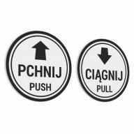 Push, Pull - samolepky 10x10