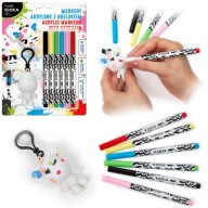 AKRYLOVÉ ZNAČOVAČE, PERÁ, S KĽÚČENKOU, DIY PRÍvesok