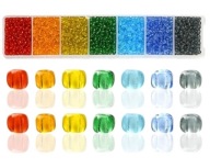 SADA TRANSPARENTNÝCH DROBNÝCH SKLENENÝCH KORÁLOK SEMIENKA 3mm 1500ks SOUTACHE
